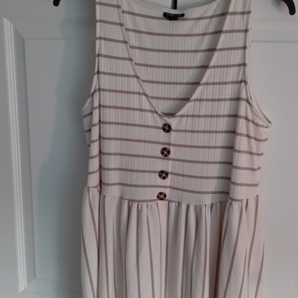 Torrid white and taupe stripe top
